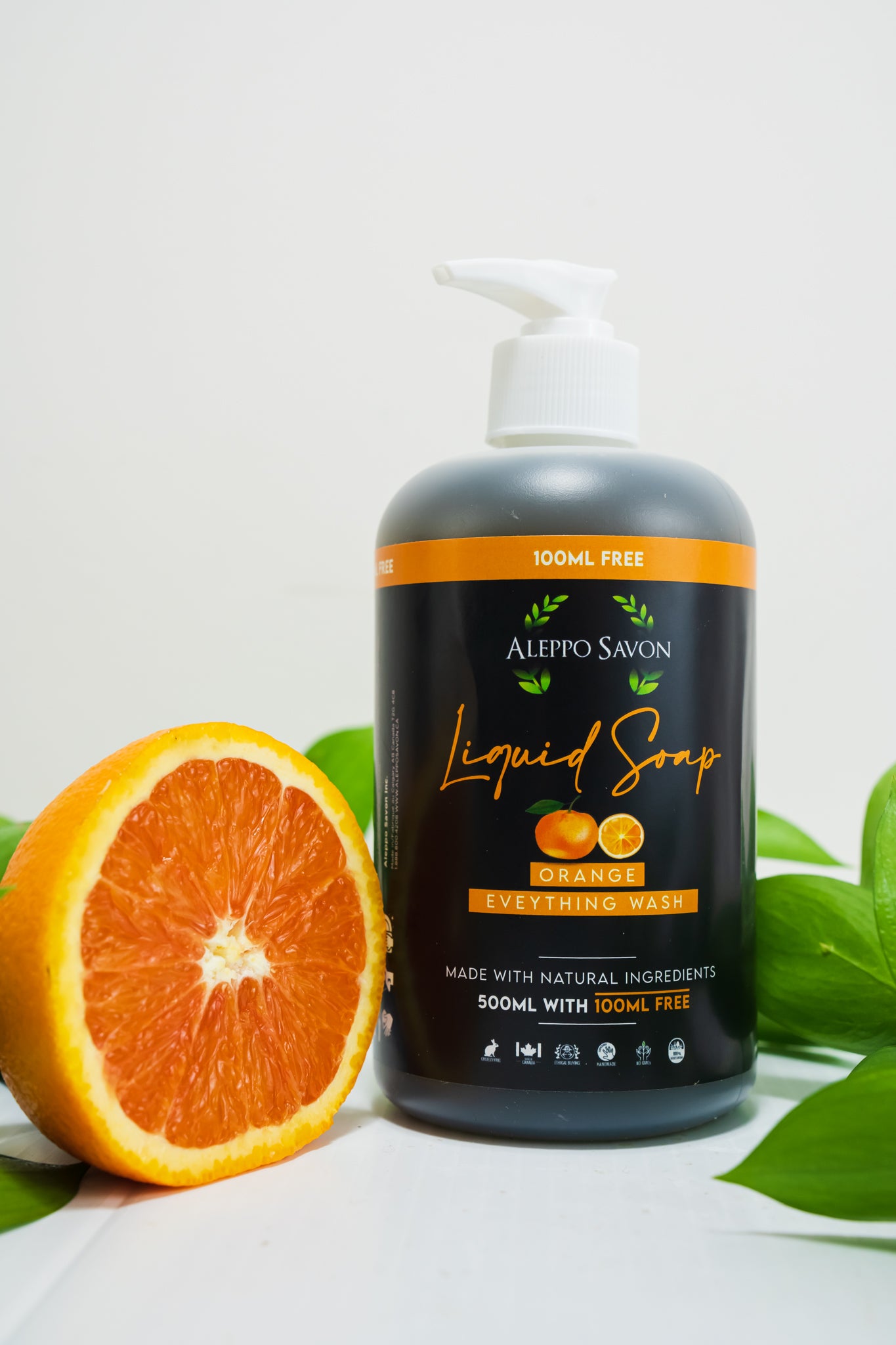 Orange Liquid Soap - Hand and Body Wash - Alepposavon