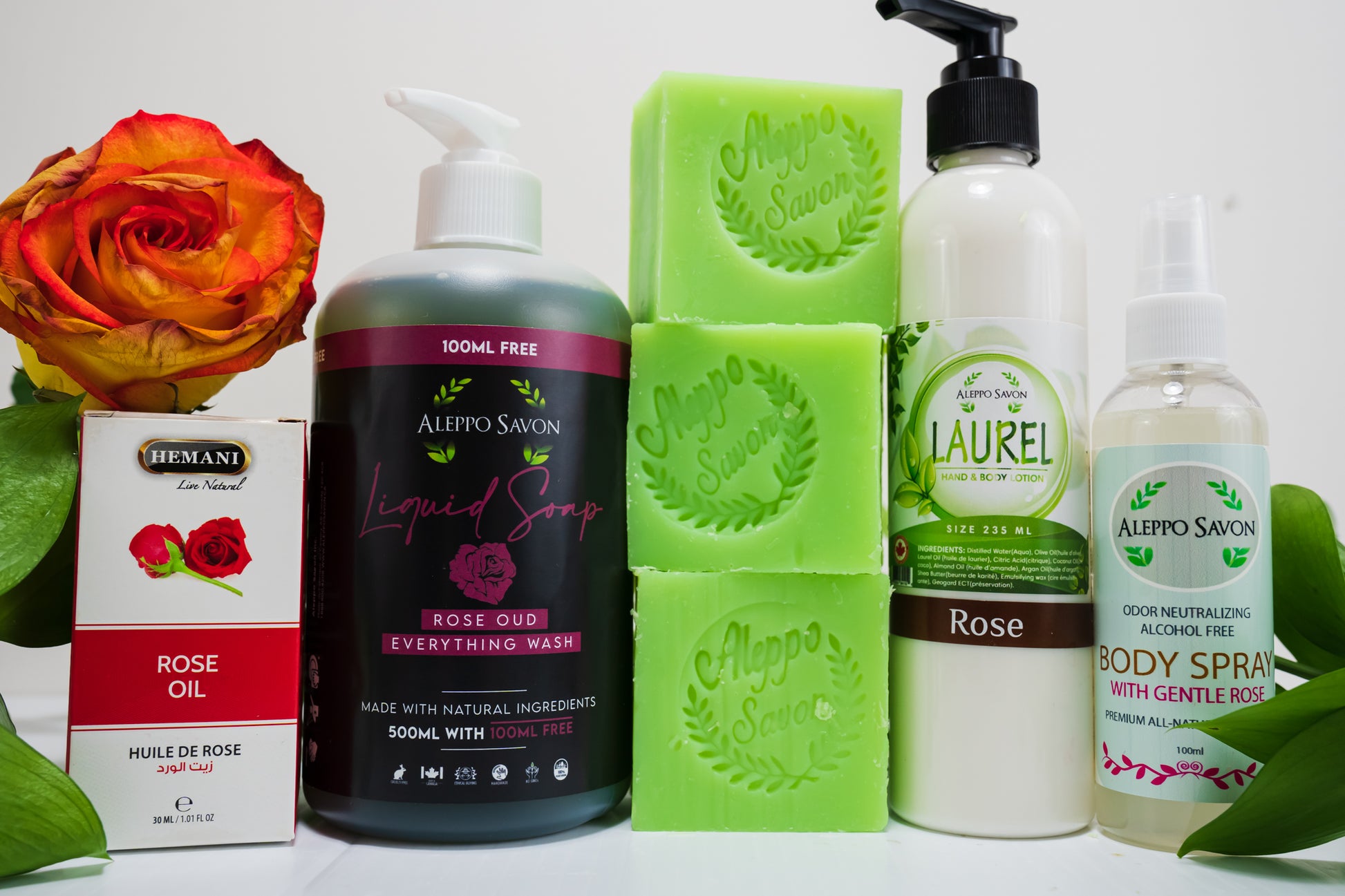 Rose Oud Liquid Soap - Hand and Body Wash - Alepposavon