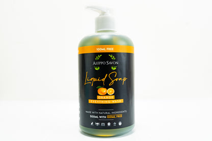 Orange Liquid Soap - Hand and Body Wash - Alepposavon
