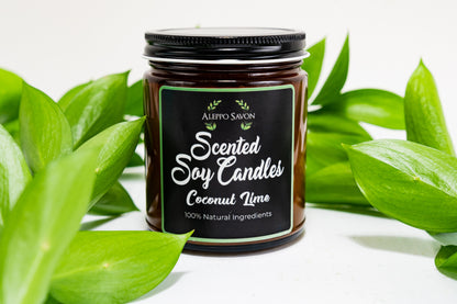 Scented Soy Candle - Coconut Lime - Alepposavon