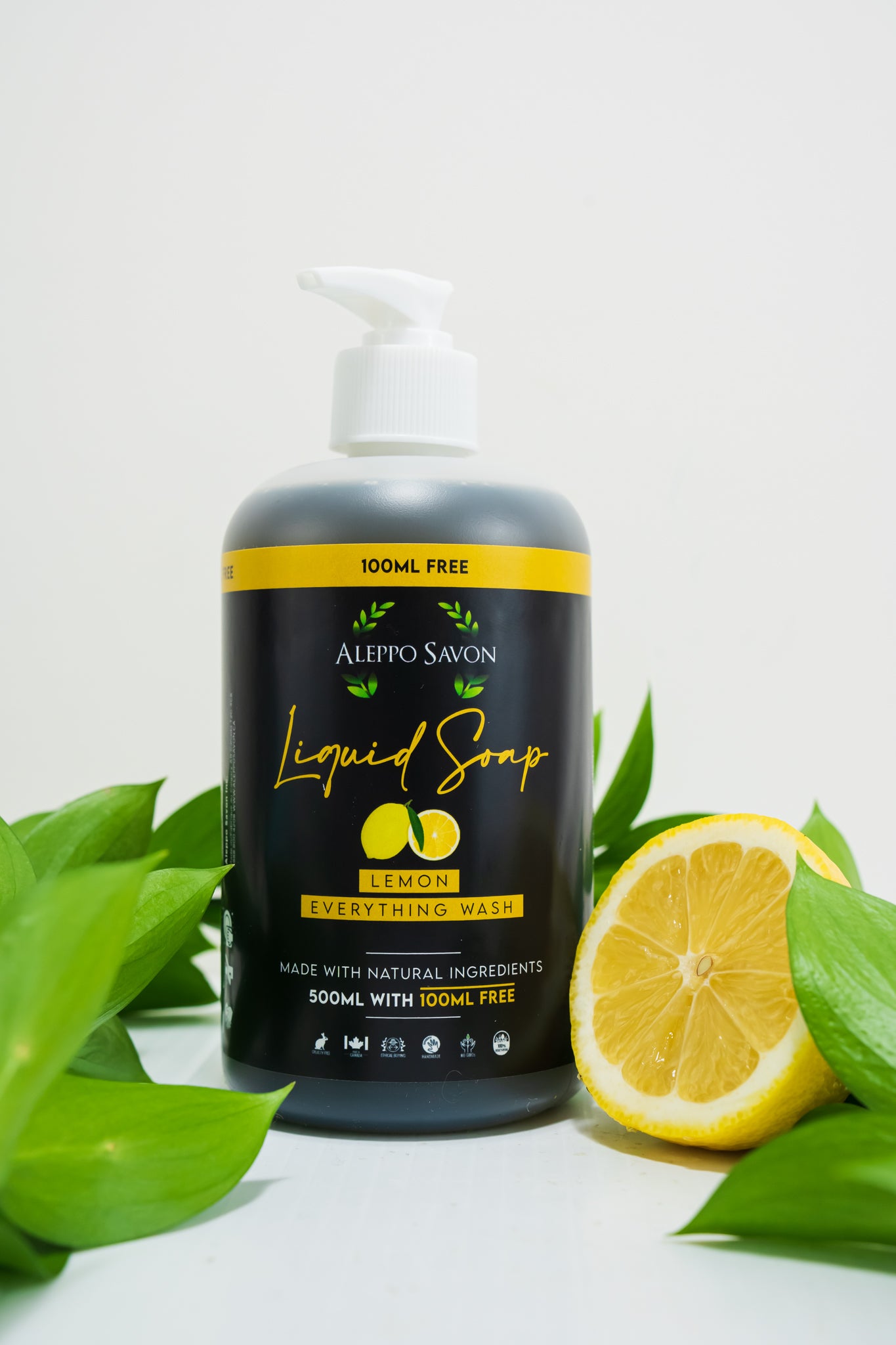 Lemon Liquid Soap - Hand and Body Wash - Alepposavon