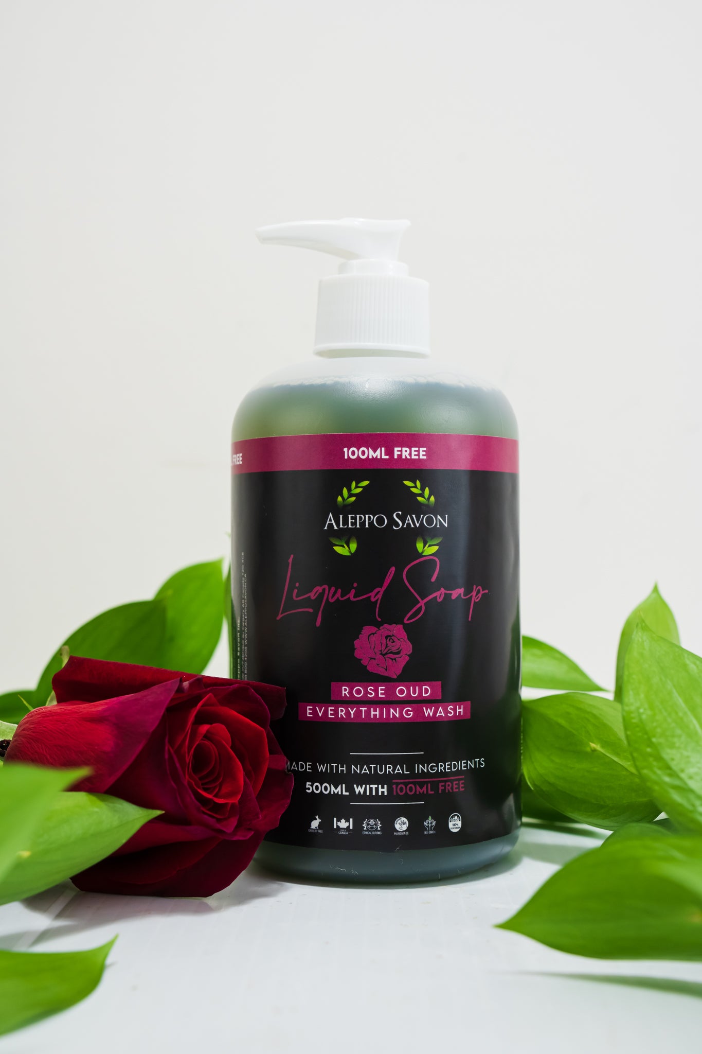 Rose Oud Liquid Soap - Hand and Body Wash - Alepposavon